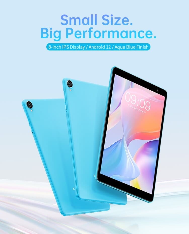 Elementkey tablet 8 inch ips android12 aqua blauw