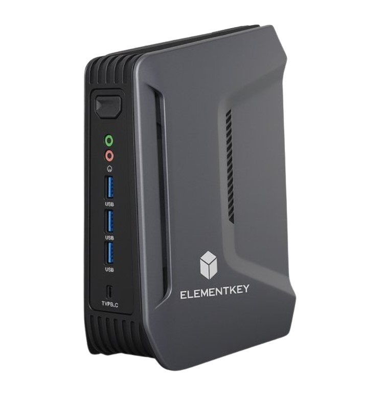 Elementkey mini pc compact zwart usb3 type c