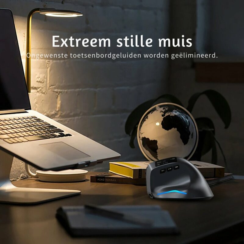 Elementkey F26C Verticale Stille Muis 2.4G + Bluetooth 5.0 – OLED scherm - Ergonomisch – 8 Knoppen – 3200DPI – RGB Licht - Zwart - Afbeelding 15
