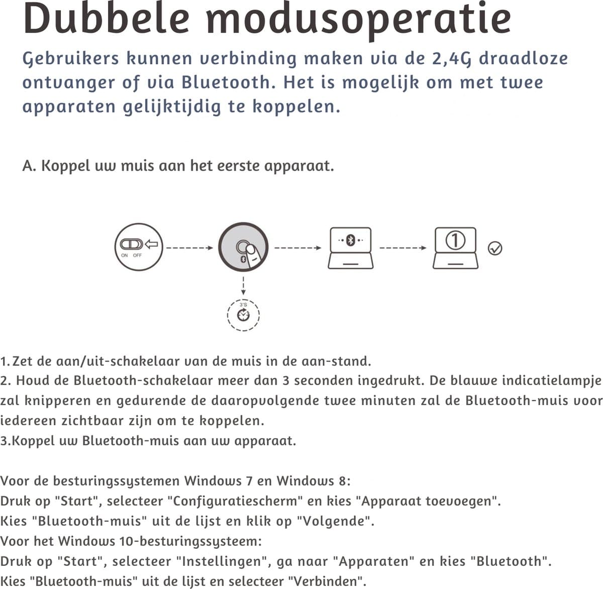 Elementkey draadloze bluetooth muis handleiding instructies