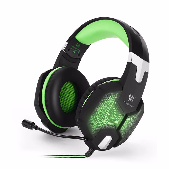 Elementkey ApexWave2 Gaming Headset – 50mm Drivers – Noise Reduction Microfoon – LED Verlichting – Volume & Mute Control – 3.5mm + USB – Zwart/Groen