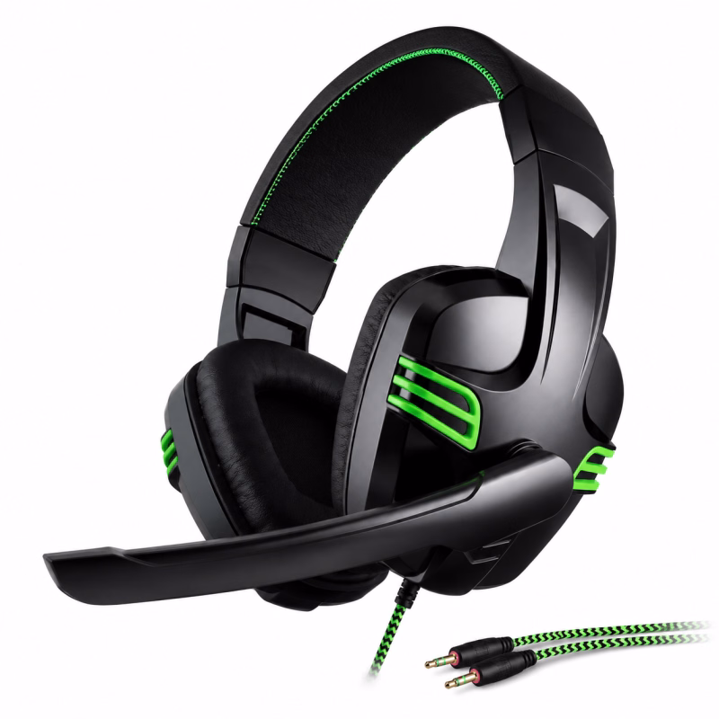 Elementkey StrikeX Gaming Headset &ndash; Bedraad &ndash; 40mm Drivers &ndash; Microfoon &ndash; 2x 3.5mm Jack &ndash; Over-Ear &ndash; Zwart/Groen